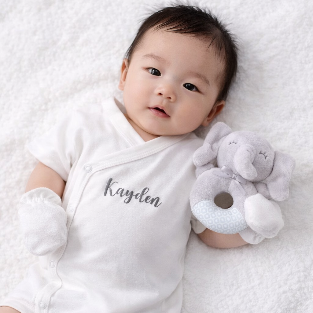 Customised 100% Cotton Minimalist Baby New Born Gift Set