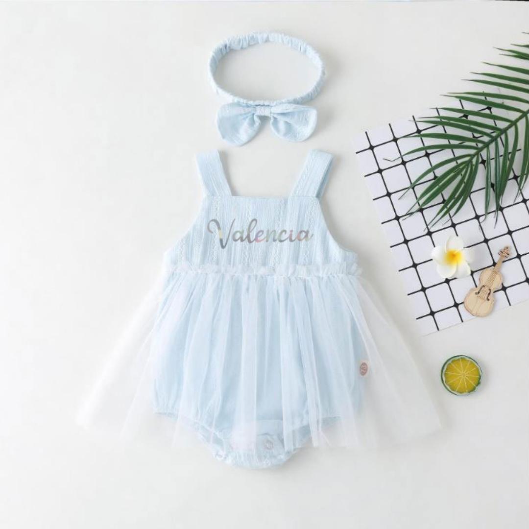 Personalised Baby Girl 1 Year Old Princess Romper Dress with Name