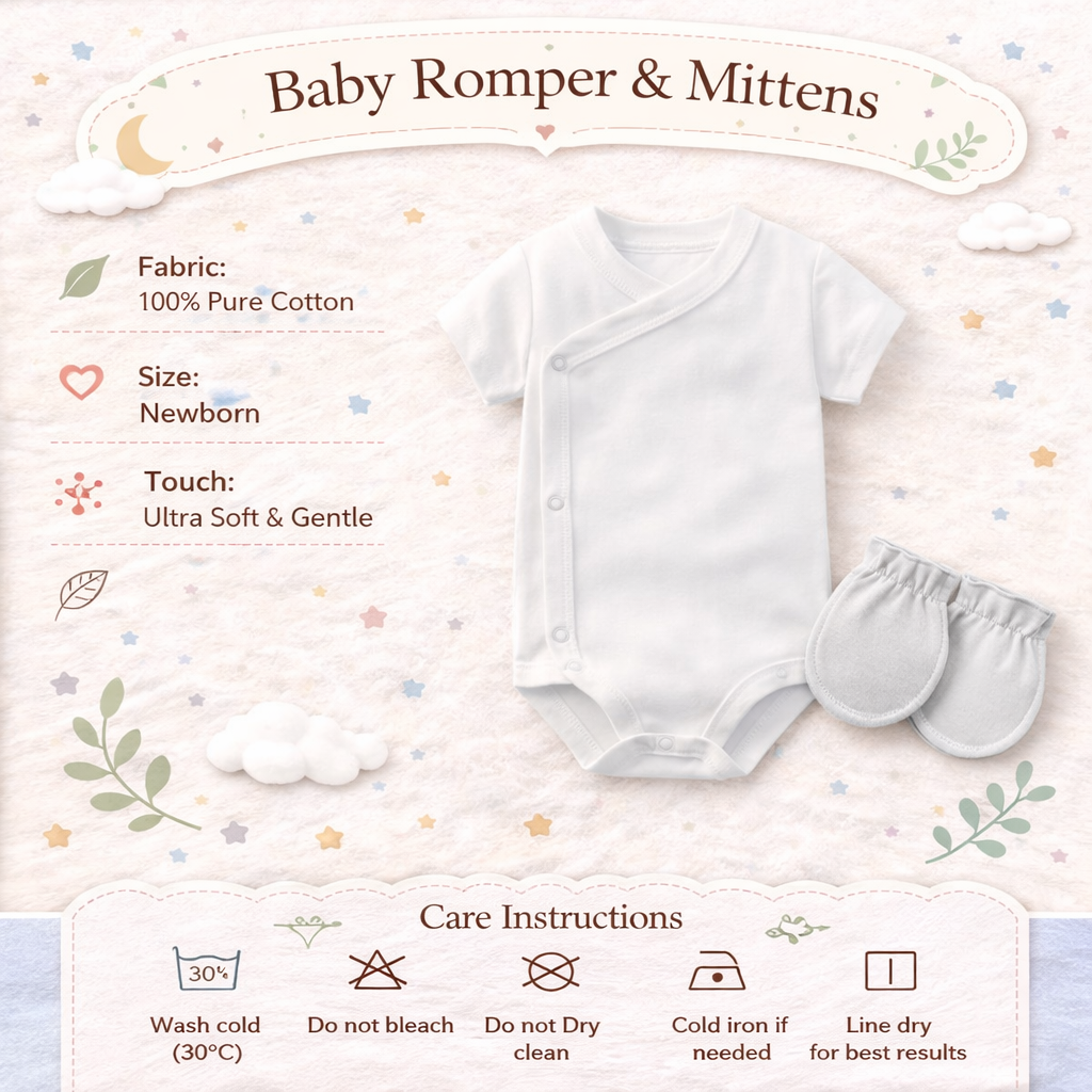 Customised 100% Cotton Minimalist Baby New Born Gift Set