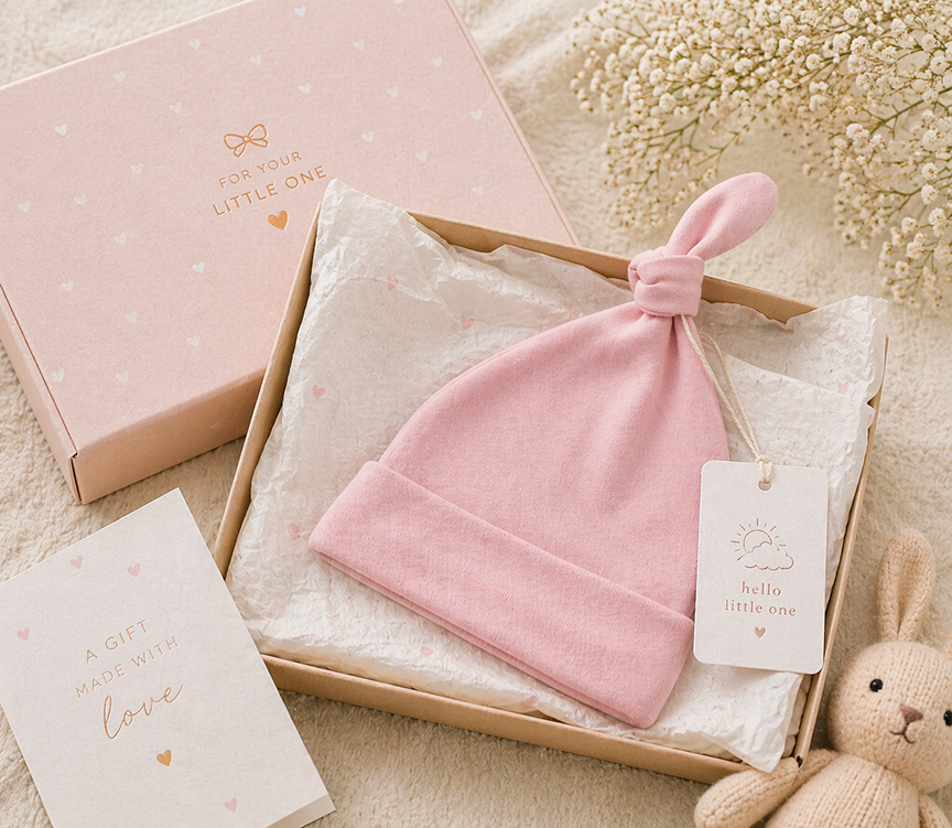 Personalised Baby Beanie 100% Cotton – Soft Newborn Hat