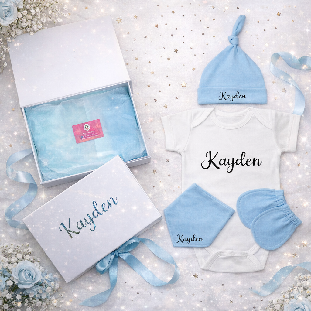 Customised 100% Cotton Baby New Born Gift Set A