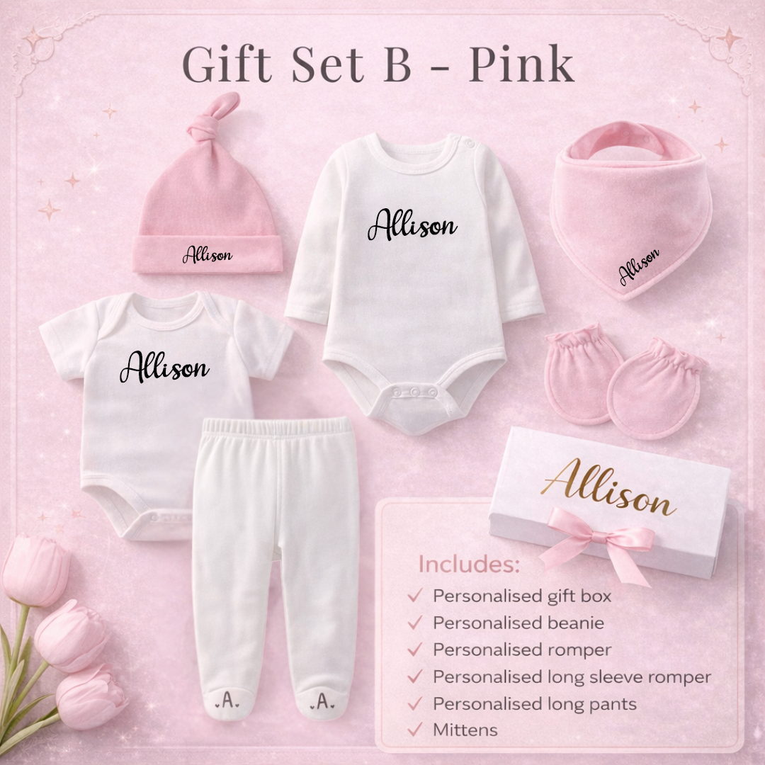 Customised 100% Cotton Premium Baby New Born Gift Sets
