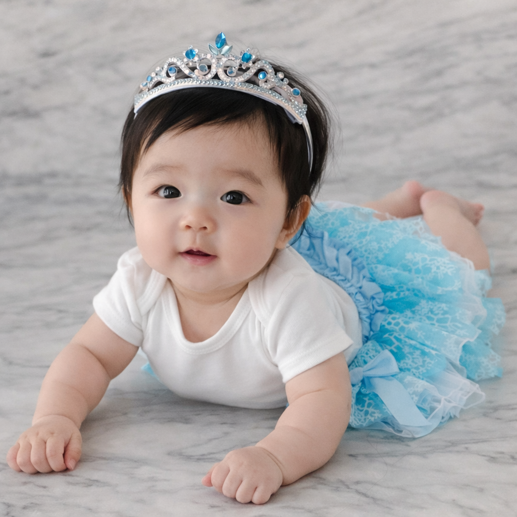 Personalised Baby Girl 100 Days Outfit – Princess Tutu Tulle Romper Gift Set with Name