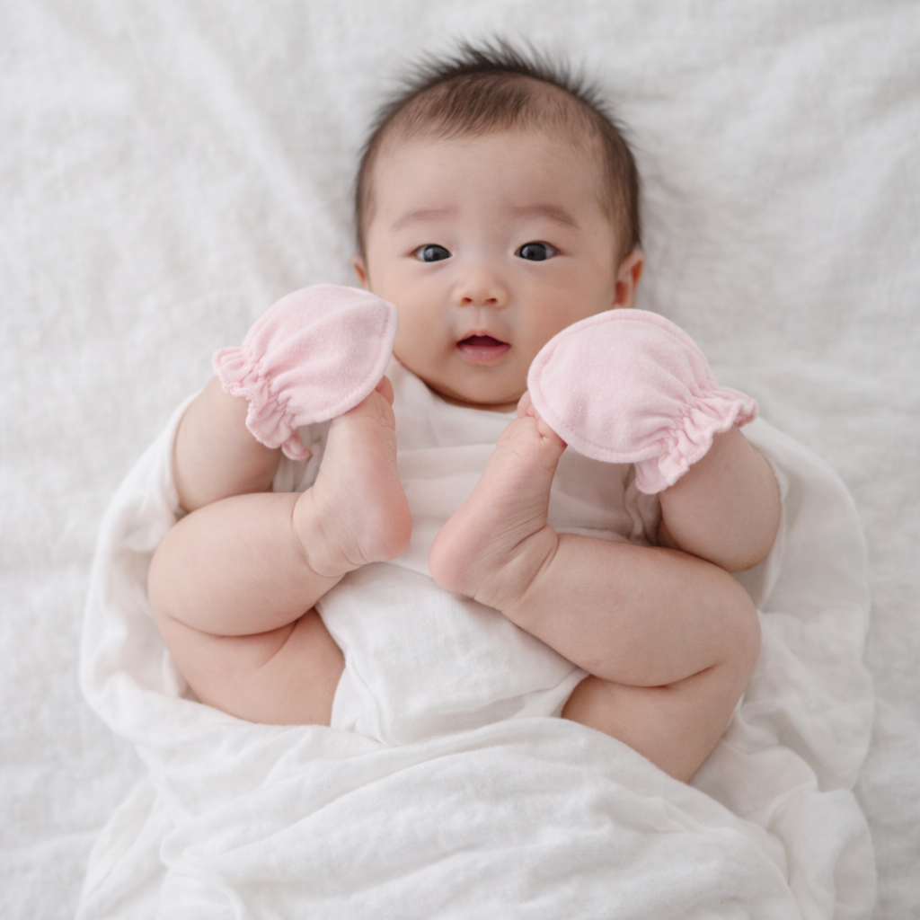 100% Cotton Baby Mittens – Soft Newborn Anti-Scratch Gloves