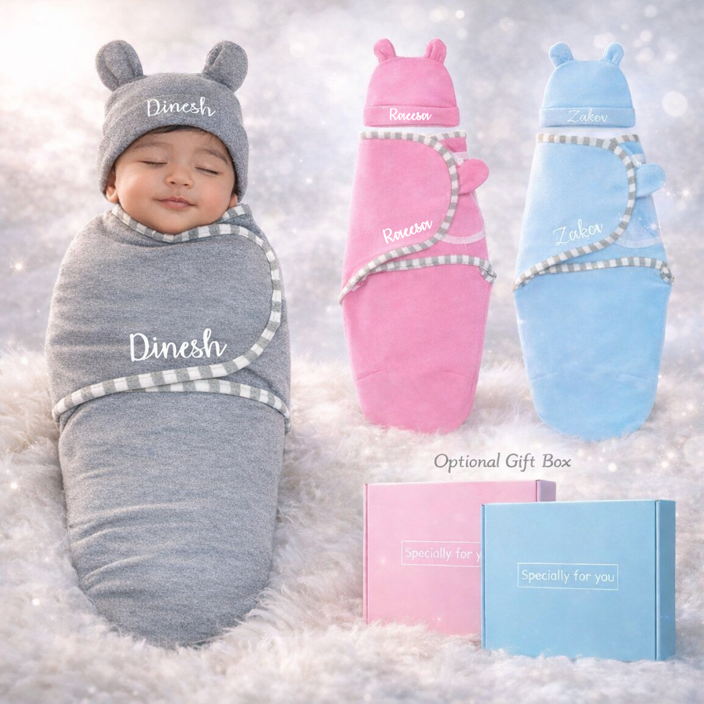 Personalised Baby Cotton Swaddle