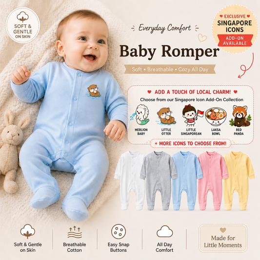 Everyday Comfort 100% Cotton Footed Baby Pyjamas Romper