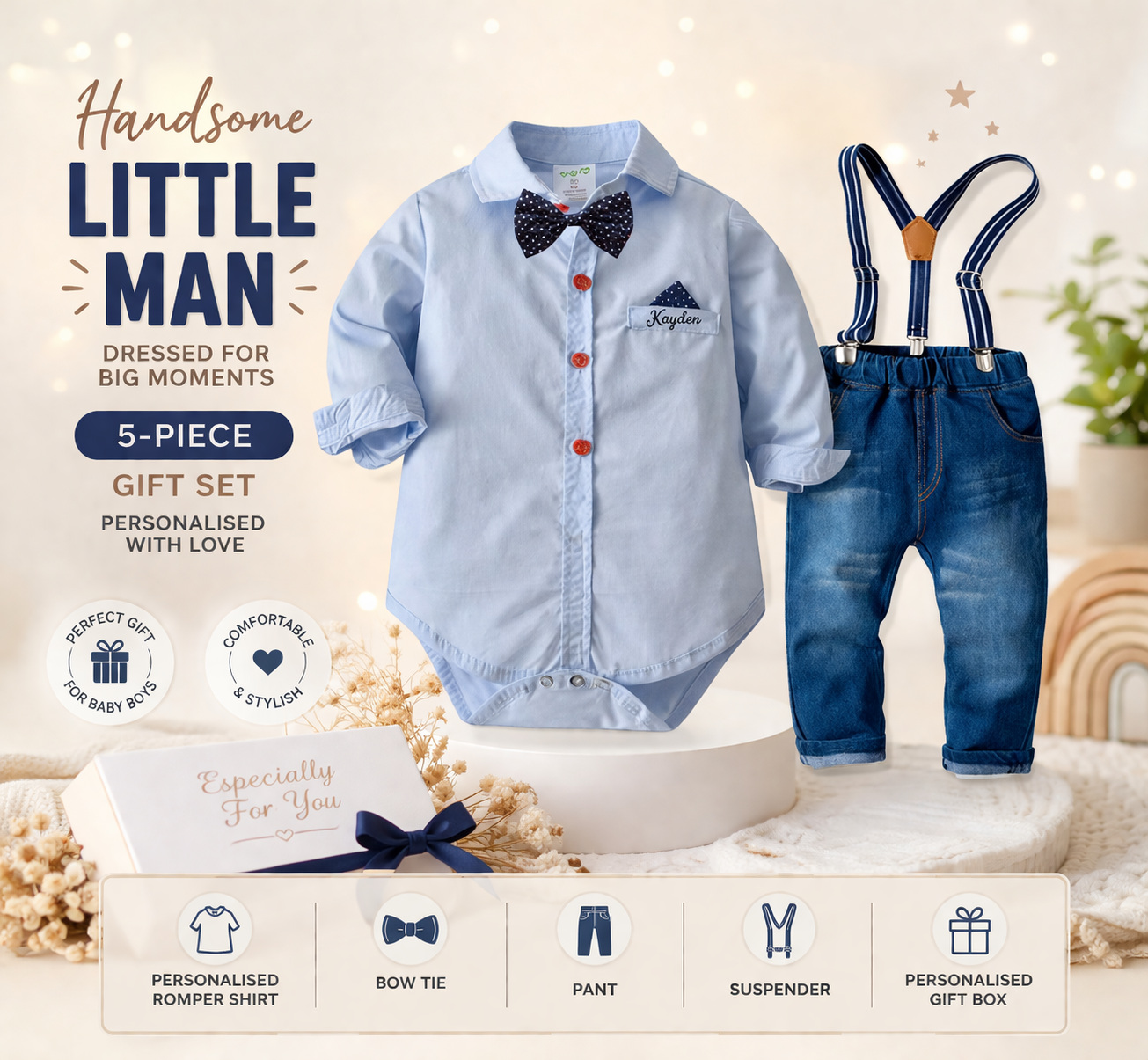 Personalised 1-Year-Old Toddler Boy Prince Gift Set