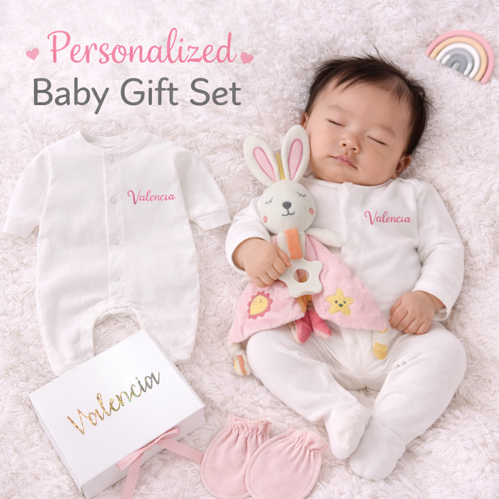 Customised 100% Cotton Baby Pyjamas Gift Set