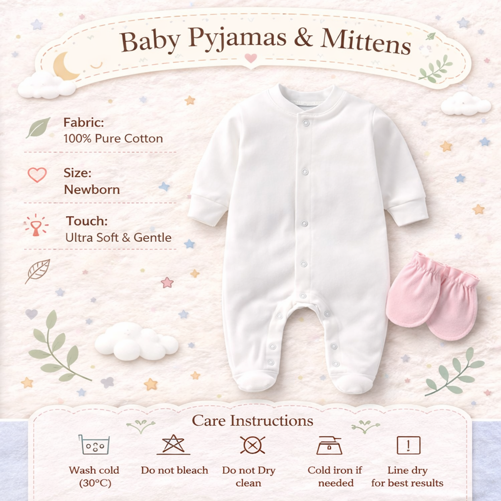 Customised 100% Cotton Baby Pyjamas Gift Set