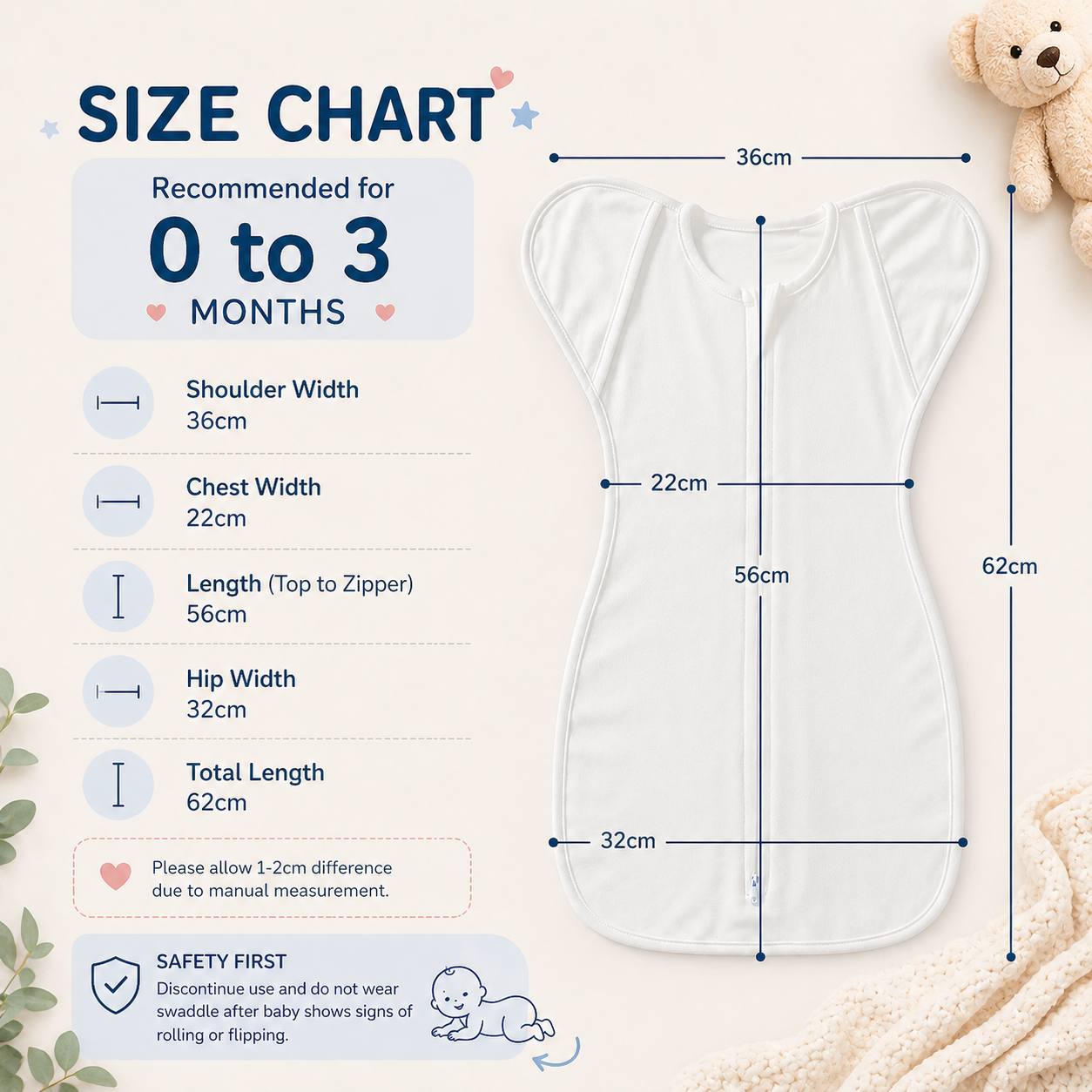 Soft 100% Cotton Newborn Swaddle Sleep Sack