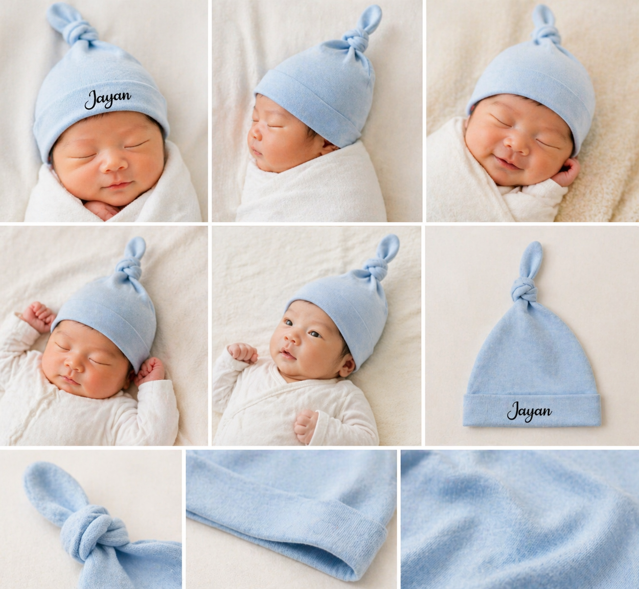 Personalised Baby Beanie 100% Cotton – Soft Newborn Hat